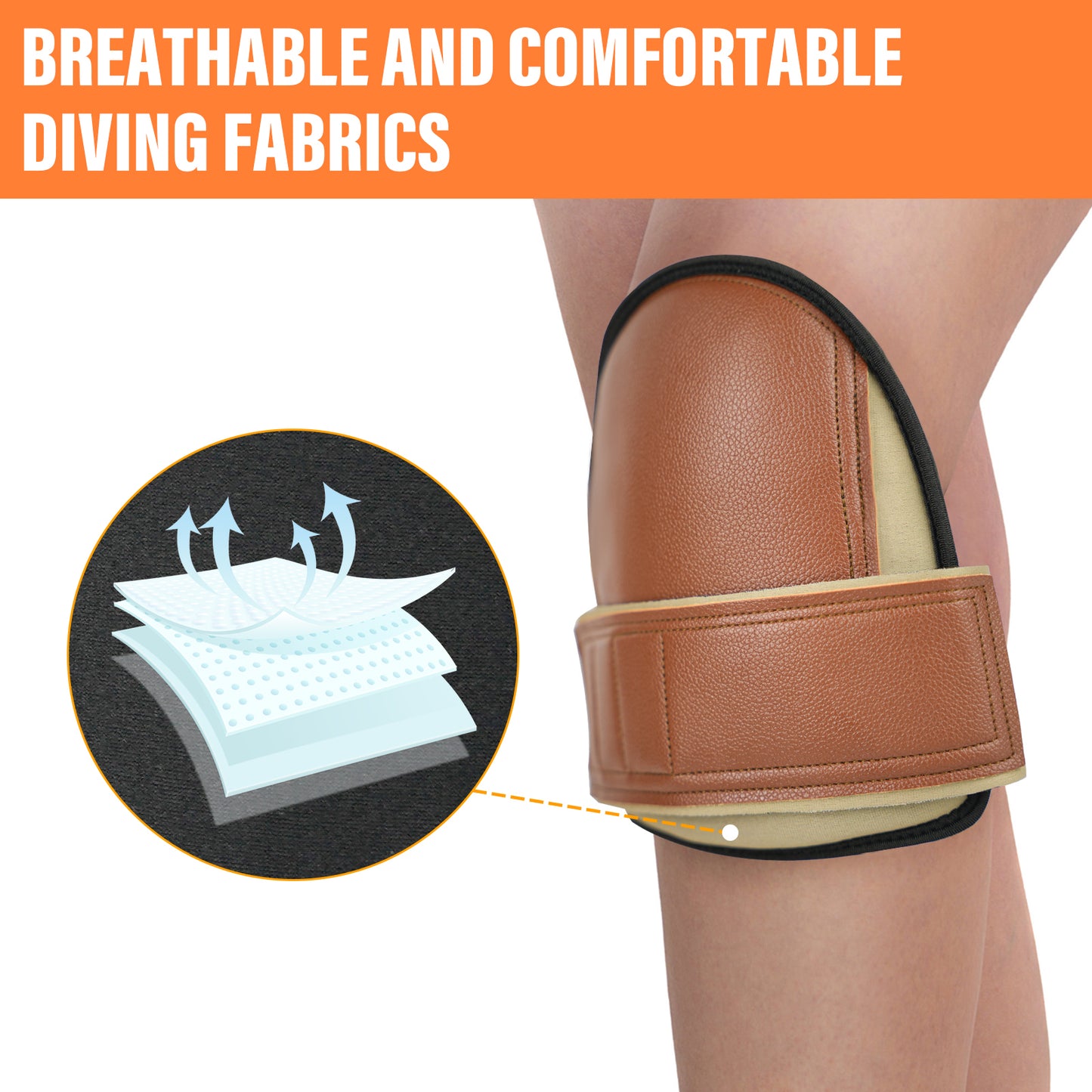 Safety Knee Pads for Work Super Soft Leather Knee Protector For Construction, Garden, Clean, Floor and Garage, Large Size in Pairs (Dark Khaki)