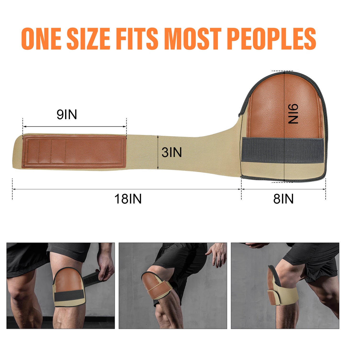 Safety Knee Pads for Work Super Soft Leather Knee Protector For Construction, Garden, Clean, Floor and Garage, Large Size in Pairs (Dark Khaki)