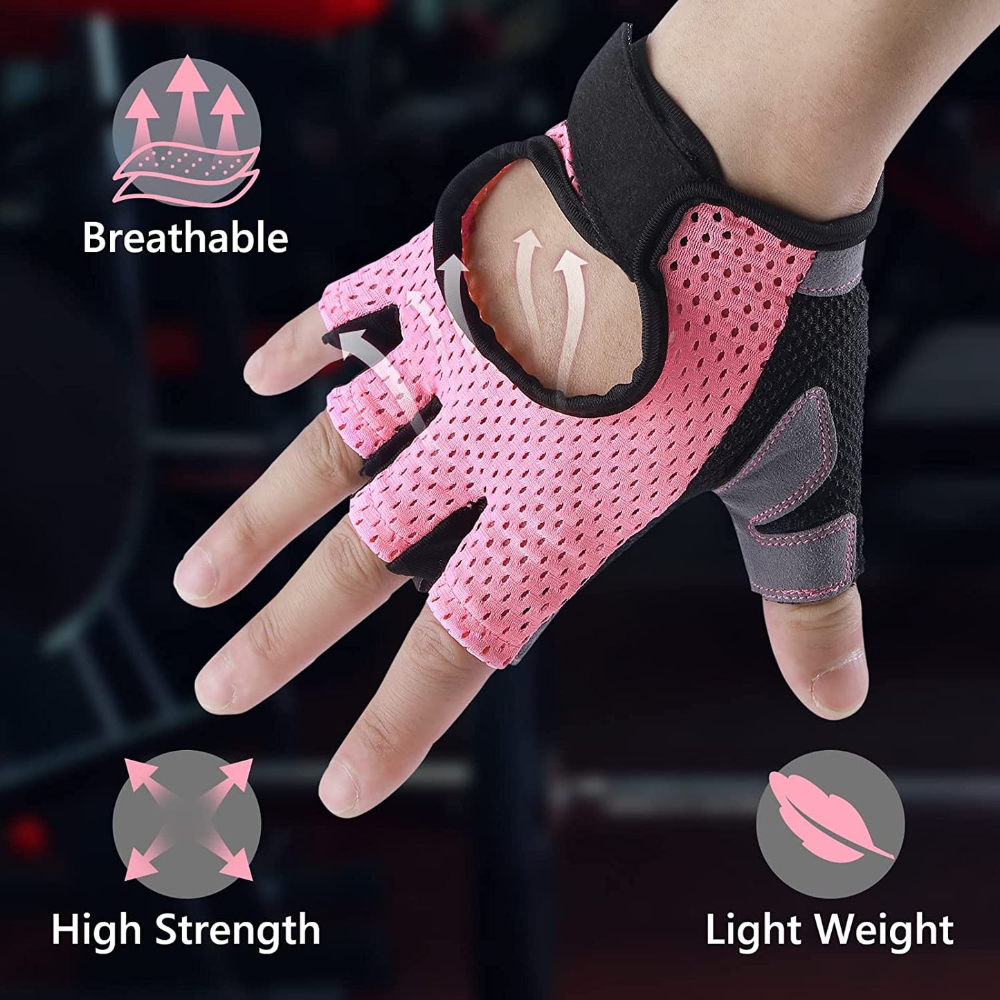CTHOPER Weight Lifting Gloves for Men Women Gym Gloves with Anti Slip Palm Protection Breathable Gloves for Workout Training