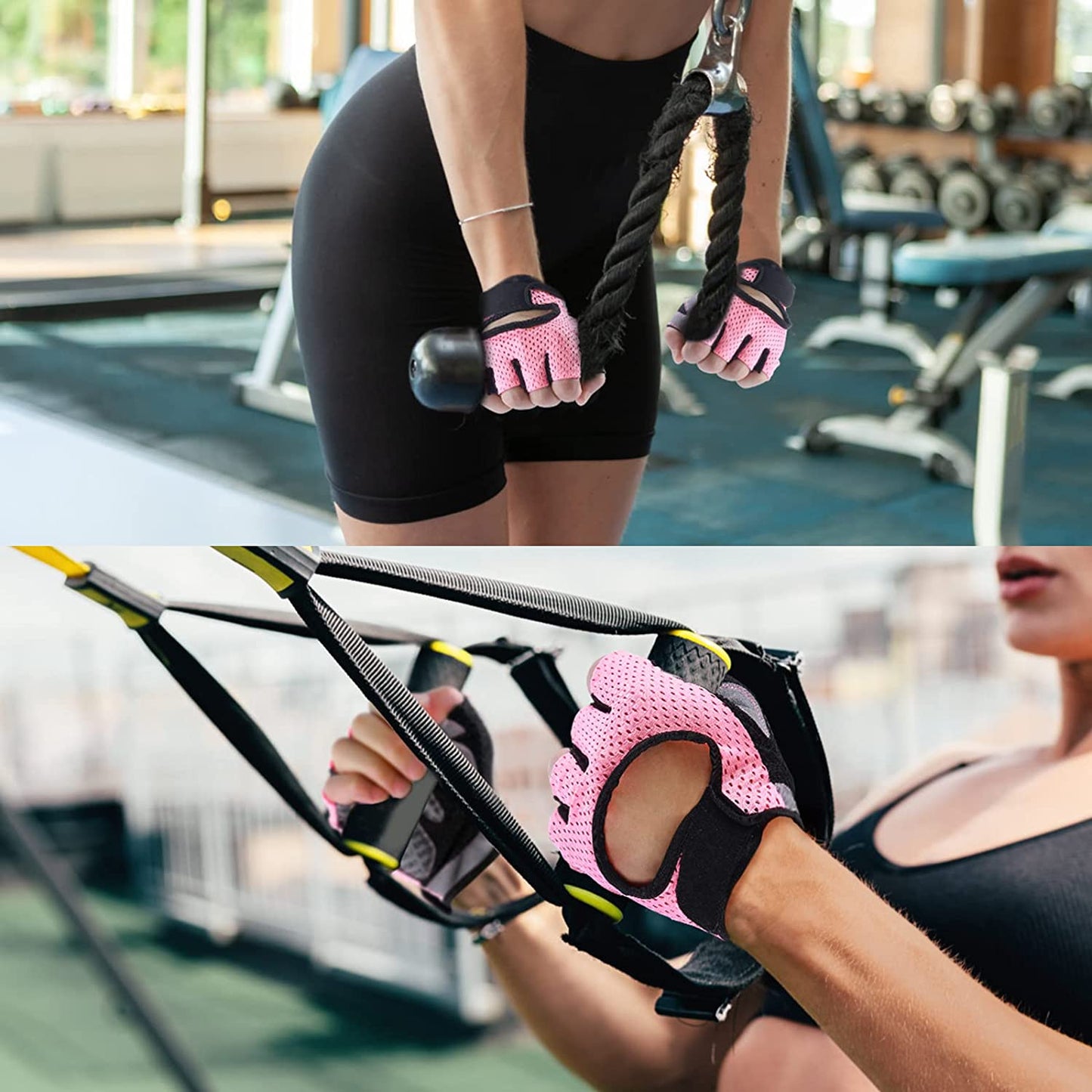 CTHOPER Weight Lifting Gloves for Men Women Gym Gloves with Anti Slip Palm Protection Breathable Gloves for Workout Training