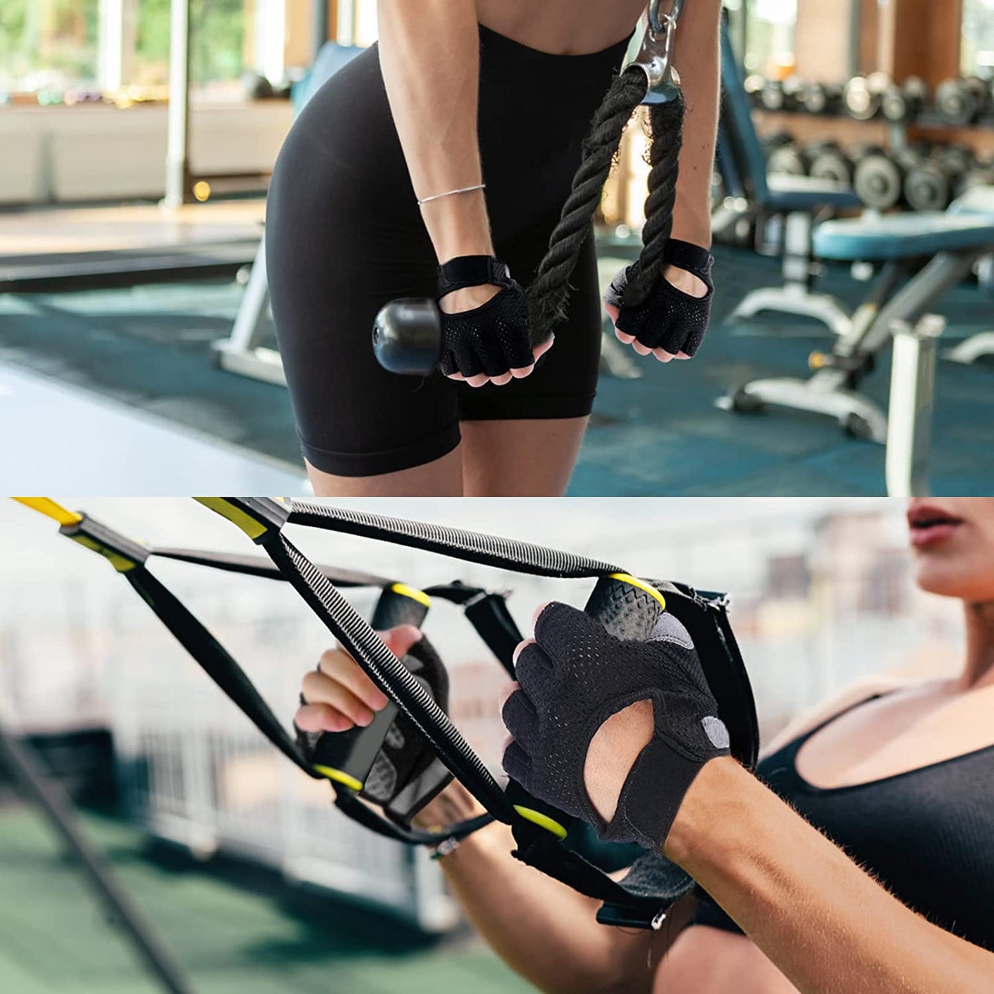 CTHOPER Weight Lifting Gloves for Men Women Gym Gloves with Anti Slip Palm Protection Breathable Gloves for Workout Training