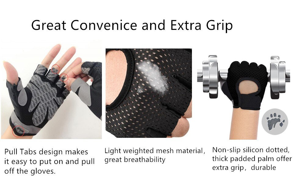 CTHOPER Weight Lifting Gloves for Men Women Gym Gloves with Anti Slip Palm Protection Breathable Gloves for Workout Training