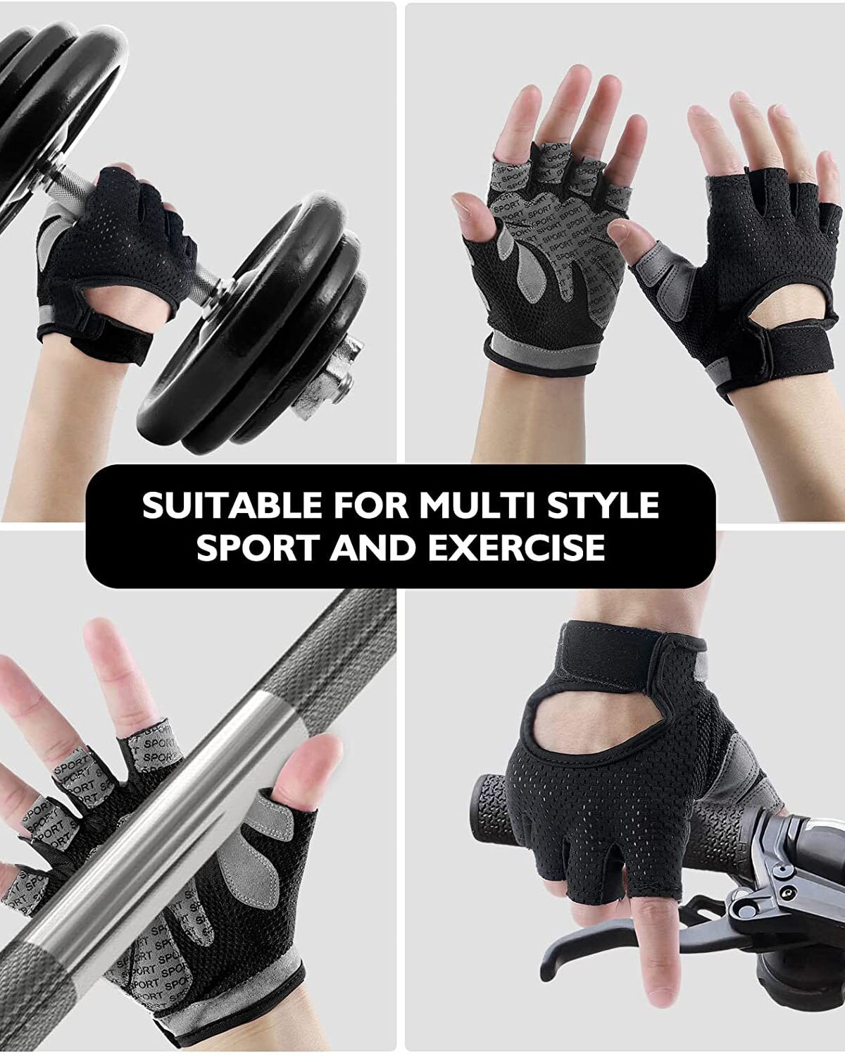 CTHOPER Weight Lifting Gloves for Men Women Gym Gloves with Anti Slip Palm Protection Breathable Gloves for Workout Training