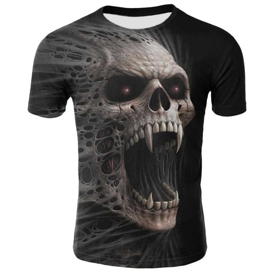 Men's Skull 3D Short Sleeve T Shirts - CTHOPER