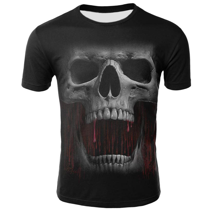 Men's Skull 3D Short Sleeve T Shirts - CTHOPER