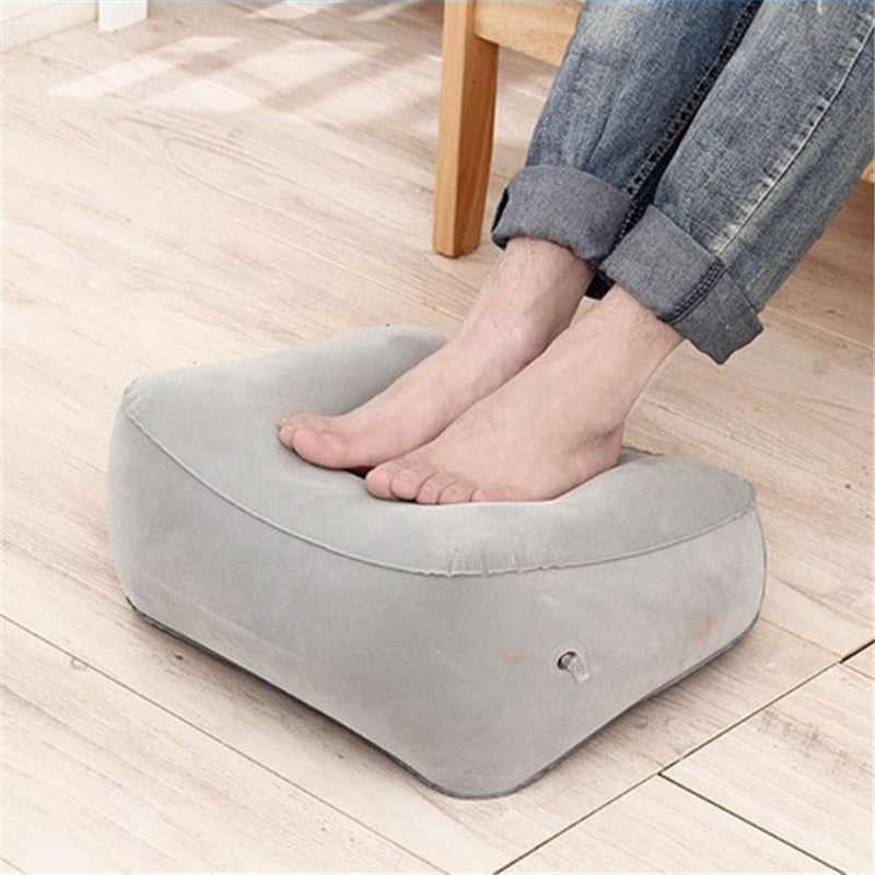 Useful Inflatable Portable Travel Footrest Pillow Plane Train Kids Bed Foot Rest Pad PVC For Travel Massage Car