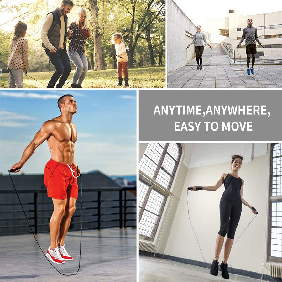 CTHOPER Rapid Speed Jump Rope Steel Wire Skipping Rope Exercise Adjustable Jumping Rope Fitness Workout Training Home Sport Equipment