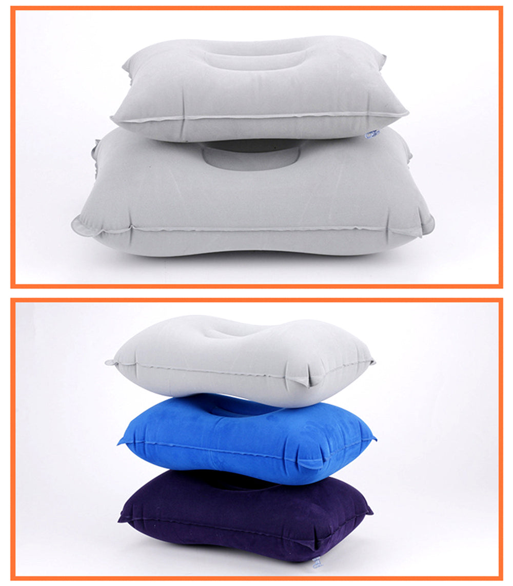 Inflatable PVC Nylon Air Pillows Portable Ultralight Camping Sleep Cushion Travel Hiking Beach Car Plane Head Rest Camp Gears