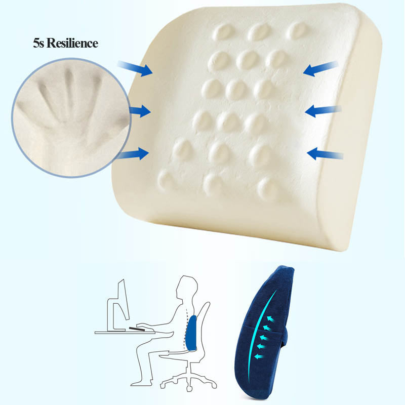 Travel Car Back Cushion Coccyx Orthopedic Memory Foam Massage Seat Cushion Chair Back Pad Office Nap Therapy Callipygian Cushion