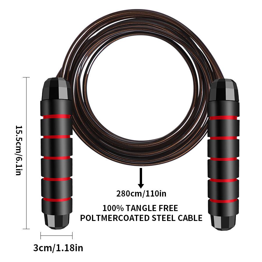 CTHOPER Rapid Speed Jump Rope Steel Wire Skipping Rope Exercise Adjustable Jumping Rope Fitness Workout Training Home Sport Equipment