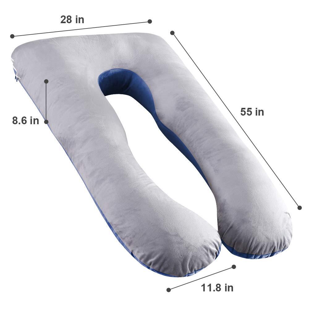 100% Cotton Full Body Pillow for Pregnant Women U Shape Pregnancy Pillow Sleeping Support Maternity Pillow for Side Sleepers