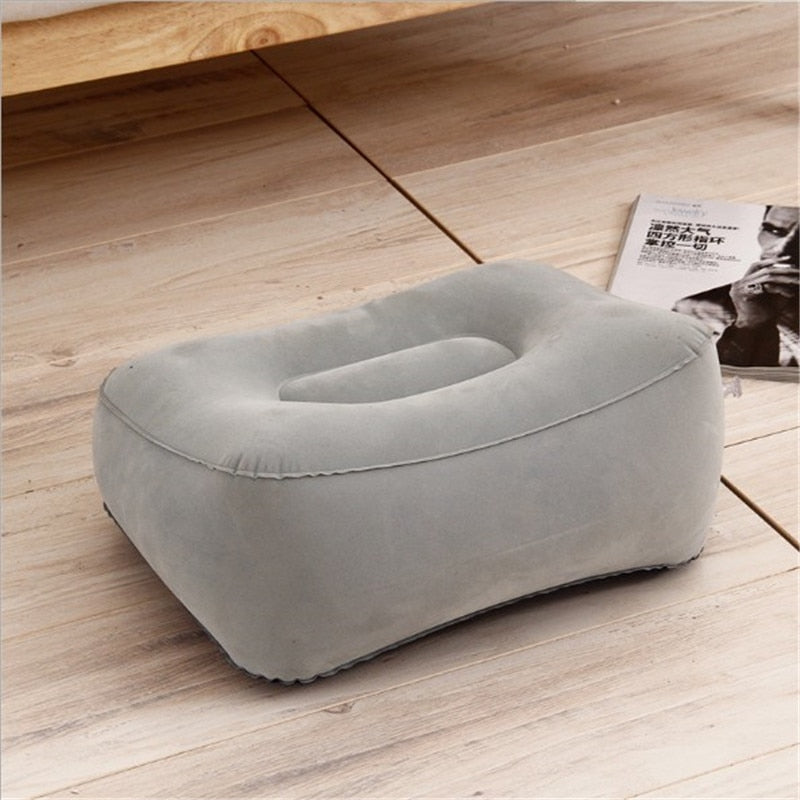 Useful Inflatable Portable Travel Footrest Pillow Plane Train Kids Bed Foot Rest Pad PVC For Travel Massage Car