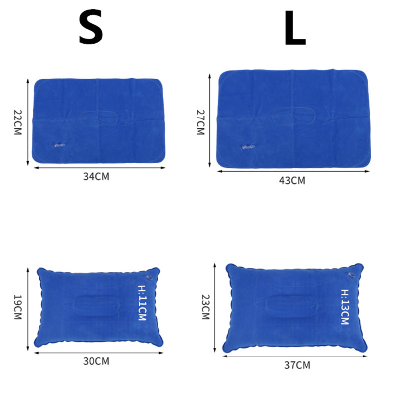 Inflatable PVC Nylon Air Pillows Portable Ultralight Camping Sleep Cushion Travel Hiking Beach Car Plane Head Rest Camp Gears