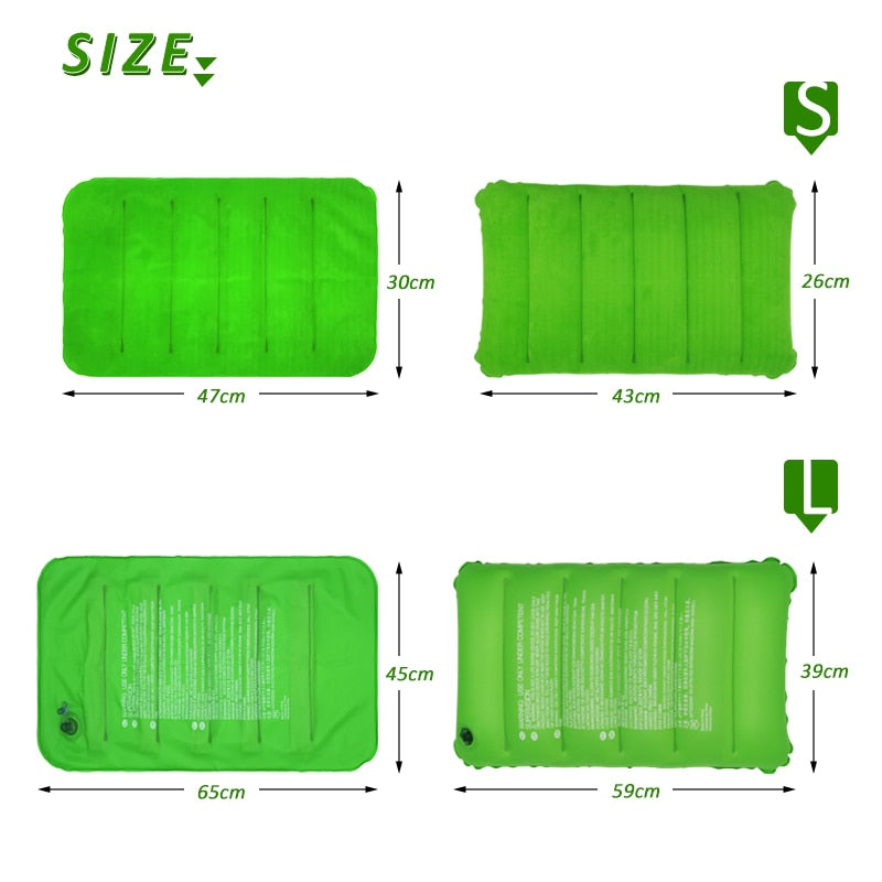Folding Pillow Outdoor Travel Sleep Pillow Inflatable Portable Rest Pillow Multicolor