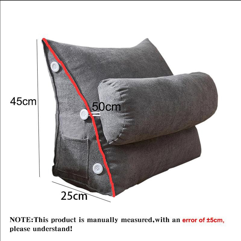 Bed Triangular Cushion Chair Bedside Lumbar Chair Backrest Lounger Lazy Office Chair Living Room Reading Pillow Household Decor