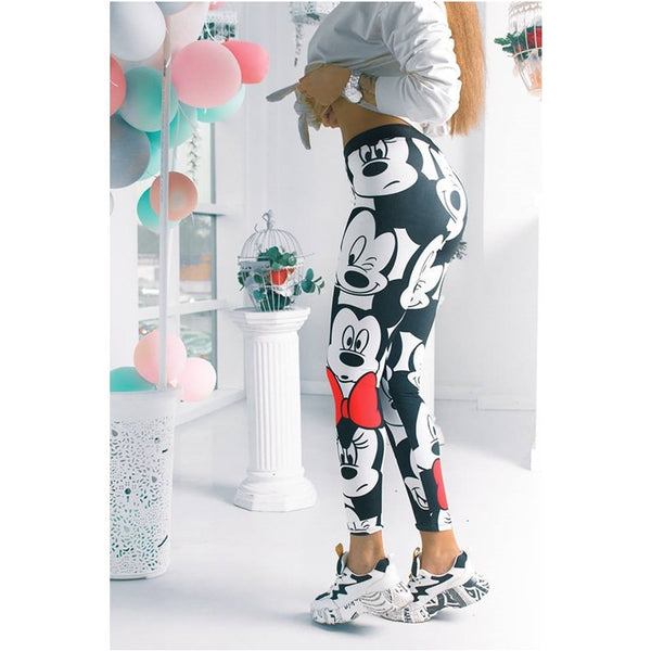 Women Minnie Mickey Mouse Yoga Gym Leggings CTHOPER