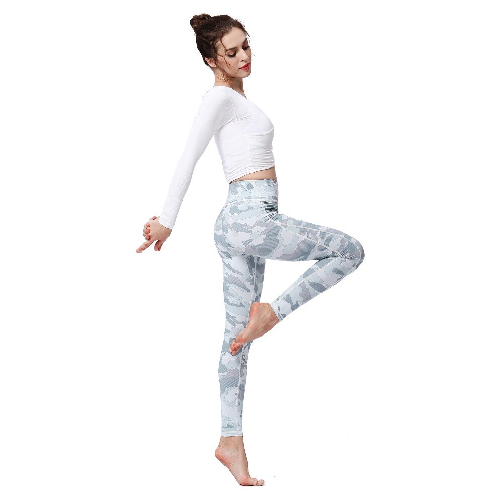 New Women High Waist Printed Dry Fit Yoga Pants - CTHOPER