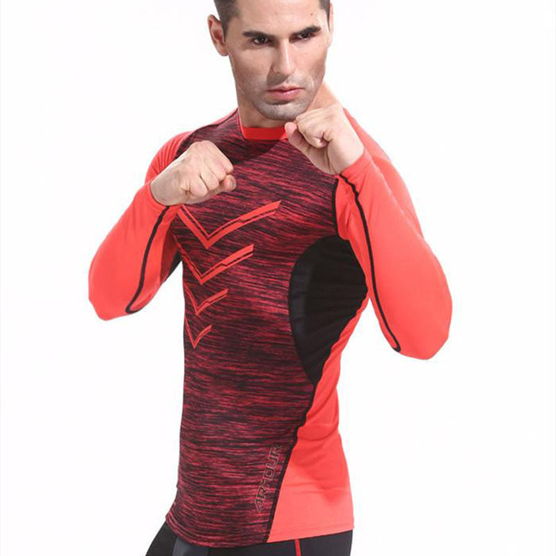 Men's GYM Long Sleeve Compression T Shirts - CTHOPER