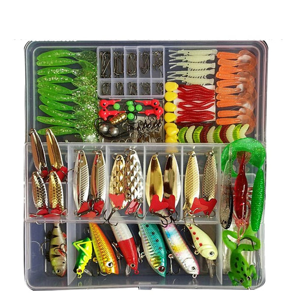CTHOPER Kit Fishing Lures Set Hard Artificial Wobblers Metal Jig Spoons Soft Lure Fishing Silicone Bait Fishing Tackle Accessories Pesca