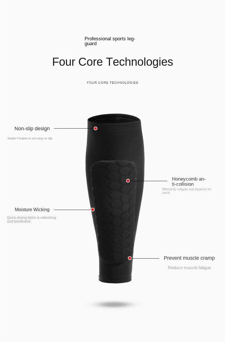 CTHOPER Honeycomb Soccer Shin Guards Football Shields Sports Legging Shinguards Leg Sleeves Protective Gear Shank Protector 1 PC