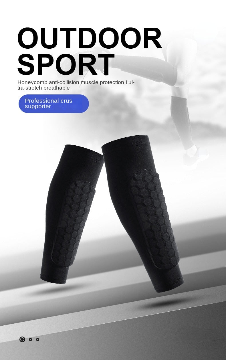 CTHOPER Honeycomb Soccer Shin Guards Football Shields Sports Legging Shinguards Leg Sleeves Protective Gear Shank Protector 1 PC