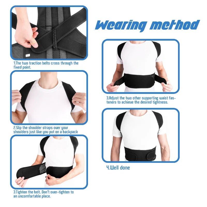 ERUMEI Shoulder Support Adjustable Back Pain Support Posture Corrector Brace Belt Medical Clavicle Corset Spine Lumbar Orthopedic Brace