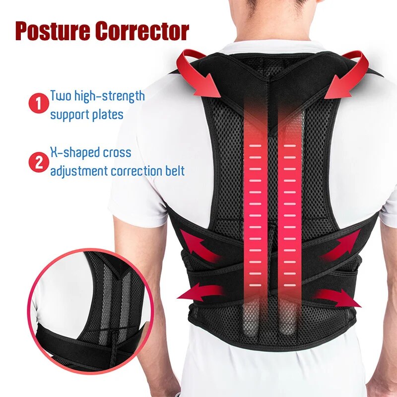 ERUMEI Shoulder Support Adjustable Back Pain Support Posture Corrector Brace Belt Medical Clavicle Corset Spine Lumbar Orthopedic Brace