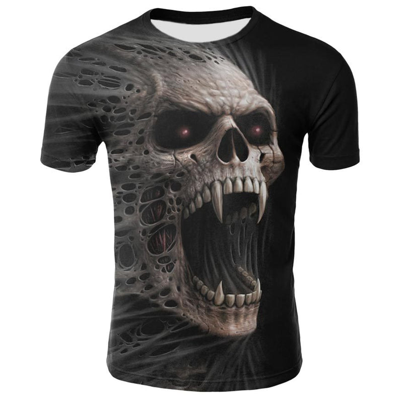Men's Skull 3D Short Sleeve T Shirts - CTHOPER