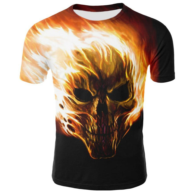 Men's Skull 3D Short Sleeve T Shirts - CTHOPER