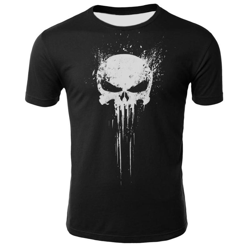 Men's 3D Skull Printed Short Sleeve T Shirts - CTHOPER