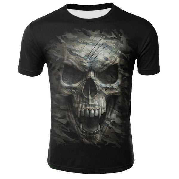 Men's Skull 3D Short Sleeve T Shirts - CTHOPER