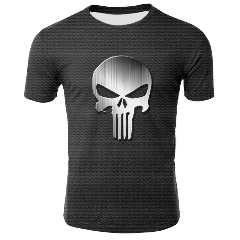 Men's 3D Skull Printed Short Sleeve T Shirts - CTHOPER