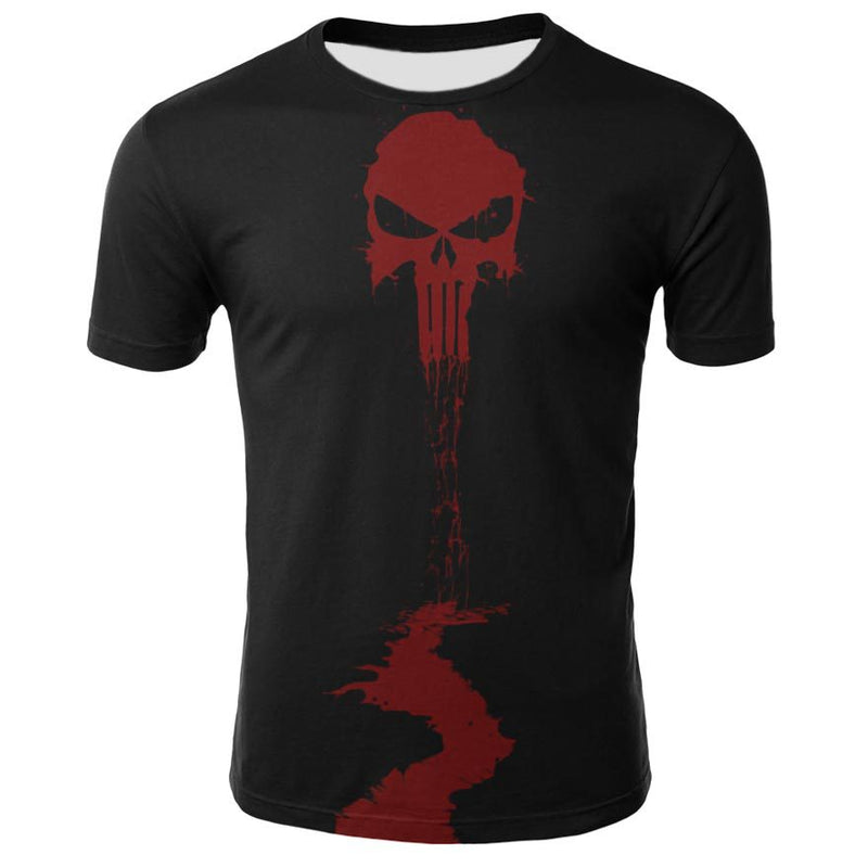 Men's 3D Skull Printed Short Sleeve T Shirts - CTHOPER