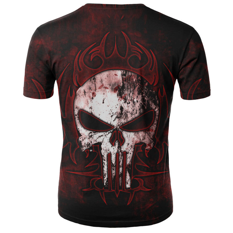 Men's 3D Skull Printed Short Sleeve T Shirts - CTHOPER