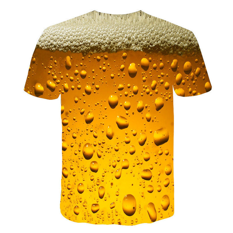 Men's 3D Beer Bubble Short Sleeve T Shirts - CTHOPER