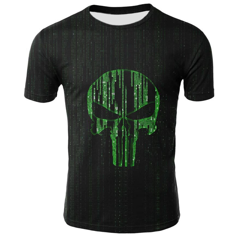 Men's 3D Skull Printed Short Sleeve T Shirts - CTHOPER