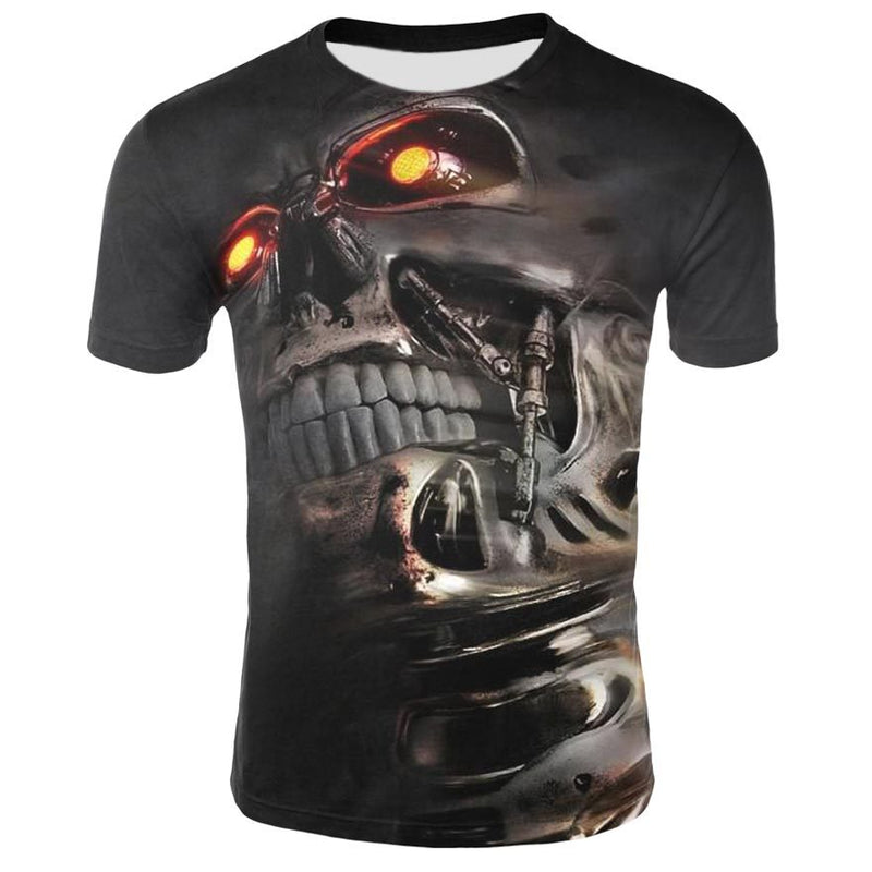 Men's Skull 3D Short Sleeve T Shirts - CTHOPER