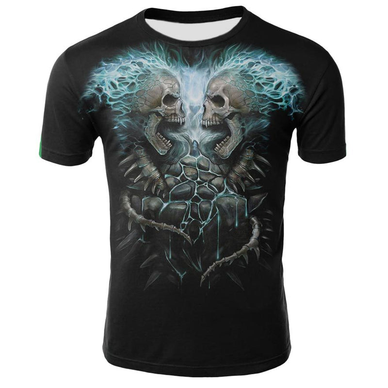 Men's Skull 3D Short Sleeve T Shirts - CTHOPER
