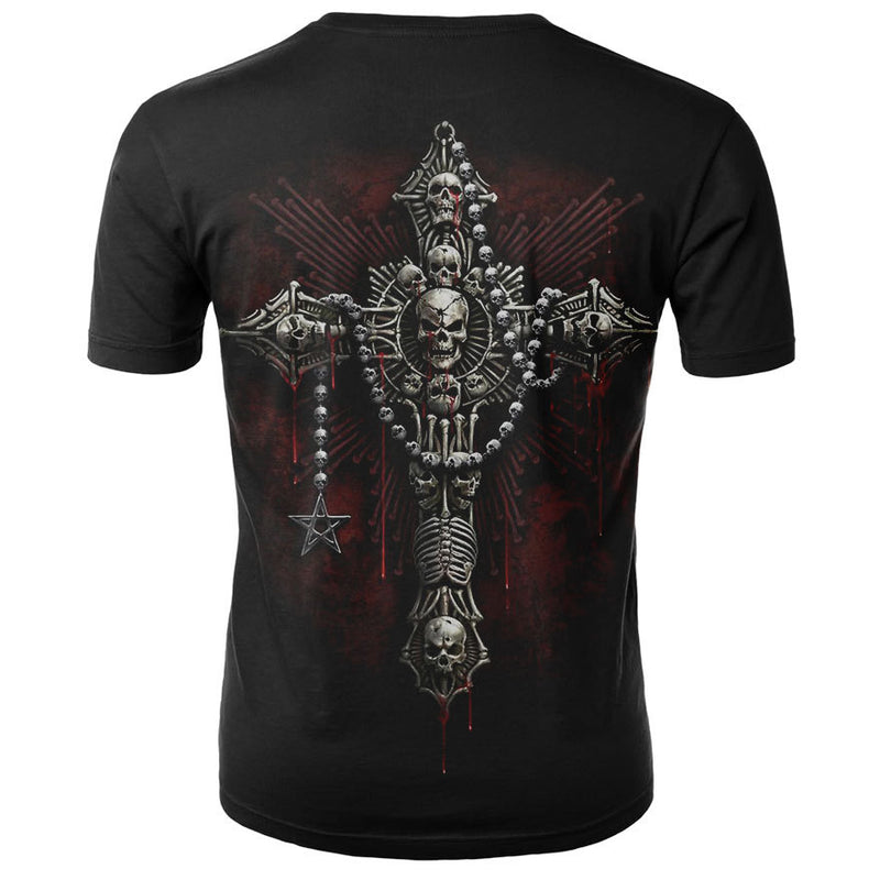 Men's Skull 3D Short Sleeve T Shirts - CTHOPER