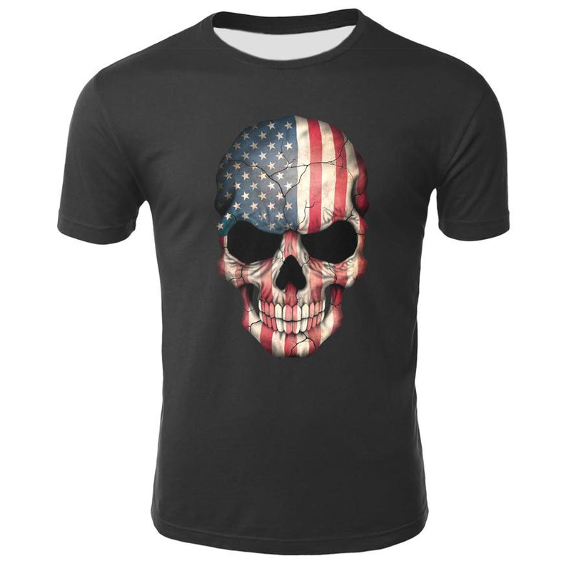 Men's Skull 3D Short Sleeve T Shirts - CTHOPER