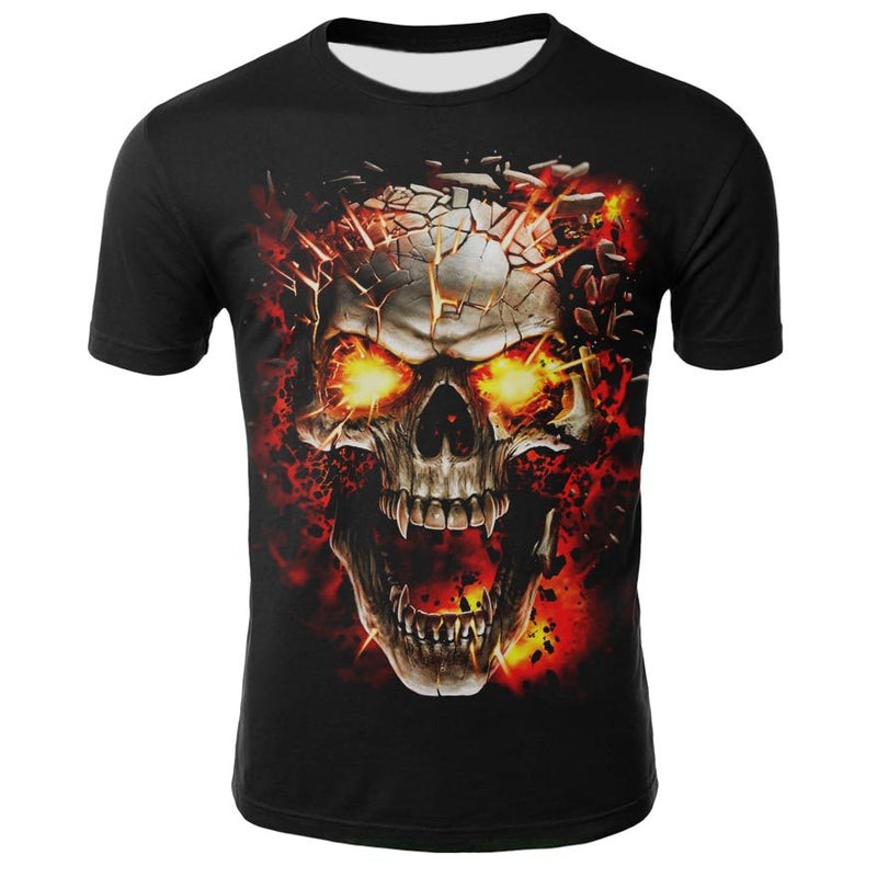 Men's Skull 3D Short Sleeve T Shirts - CTHOPER