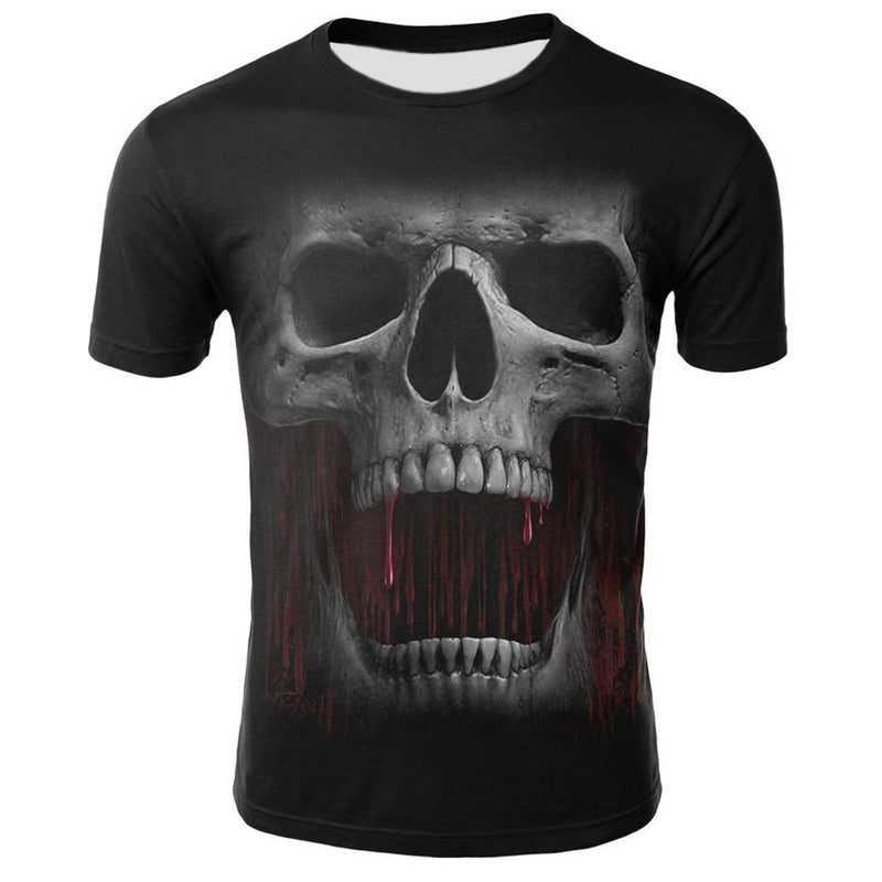 Men's Skull 3D Short Sleeve T Shirts - CTHOPER