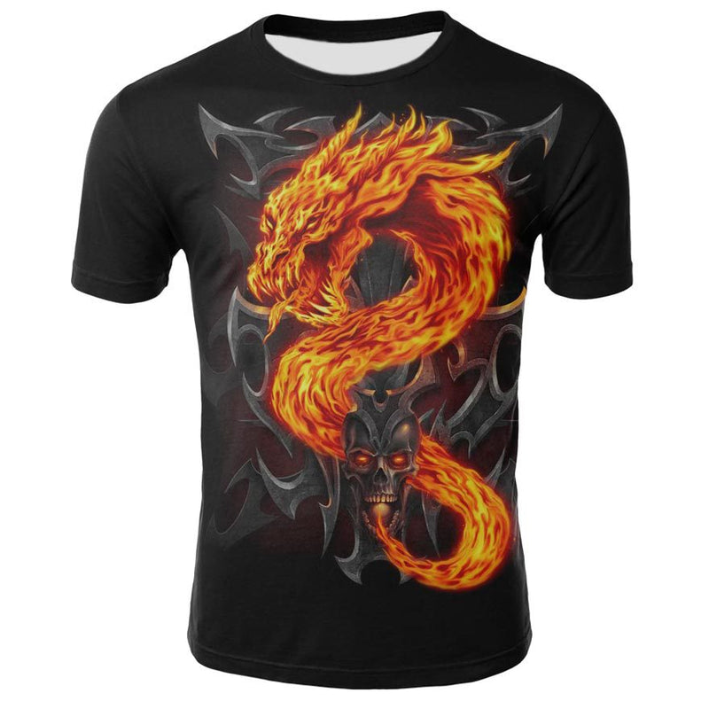 Men's Skull 3D Short Sleeve T Shirts - CTHOPER