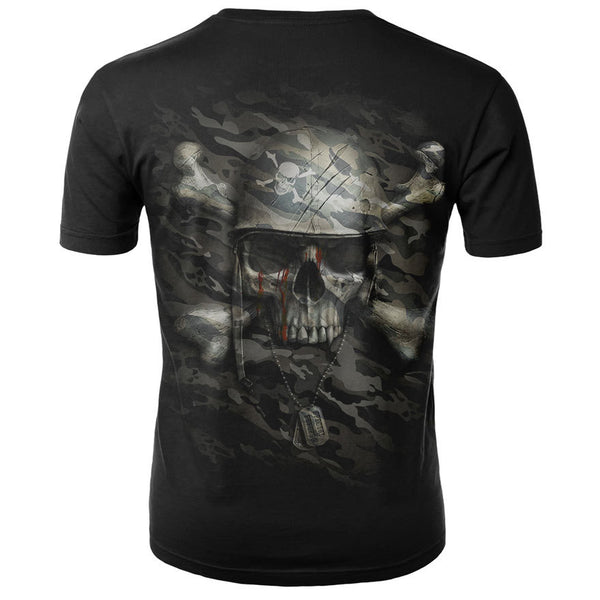 Men's Skull 3D Short Sleeve T Shirts - CTHOPER