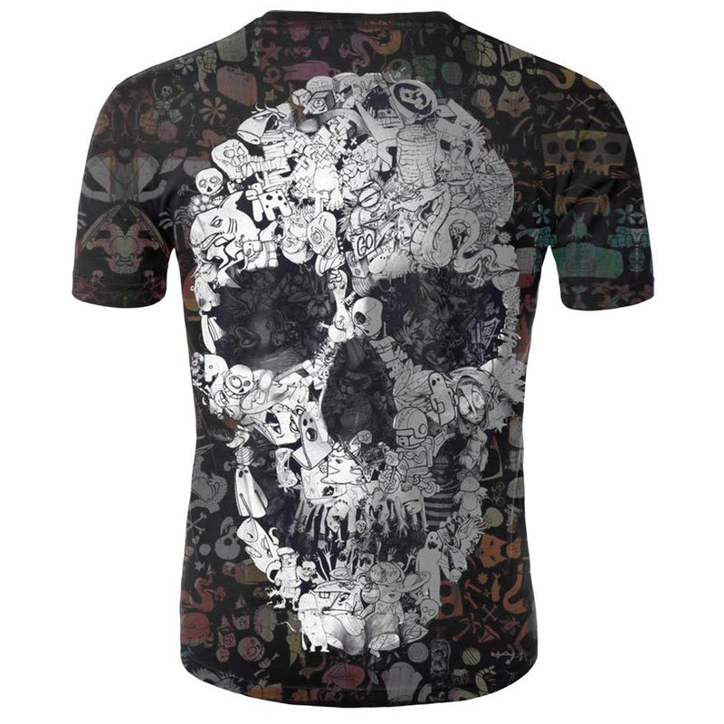 Men's Skull 3D Short Sleeve T Shirts - CTHOPER
