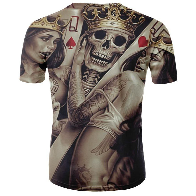 Men's 3D Skull Printed Plus Size Short Sleeve T Shirts - CTHOPER