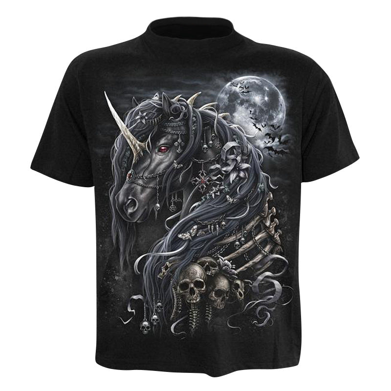 Men's 3D Skull Printed Plus Size Short Sleeve T Shirts - CTHOPER