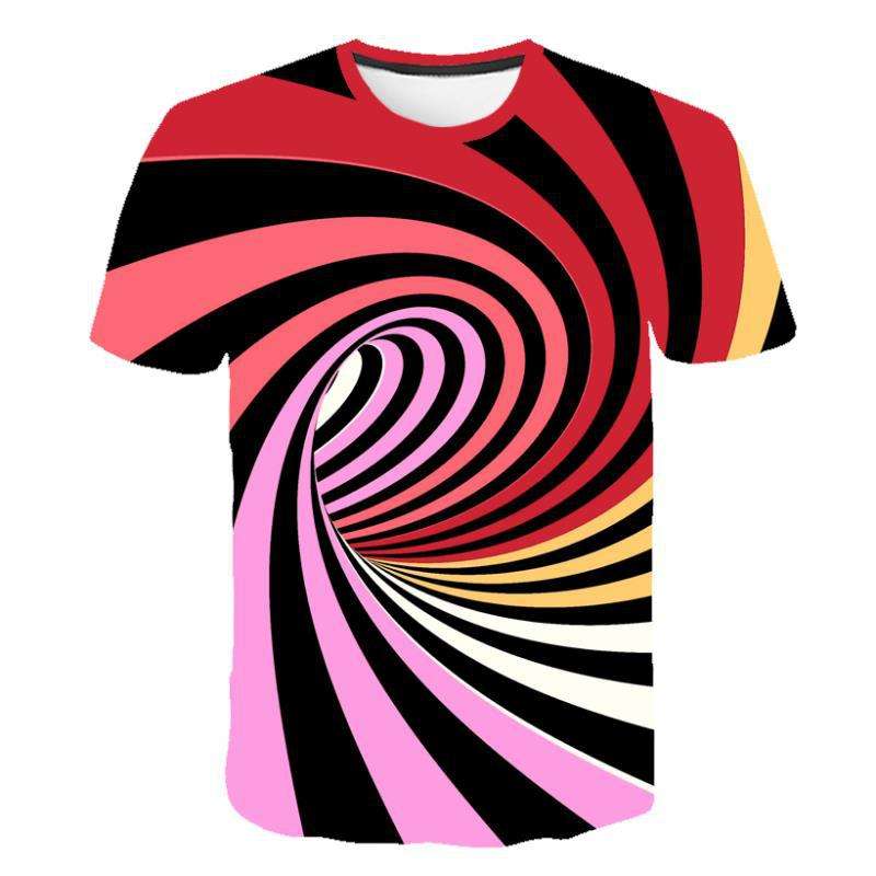 Men's 3D Vortex Short Sleeve T Shirts - CTHOPER