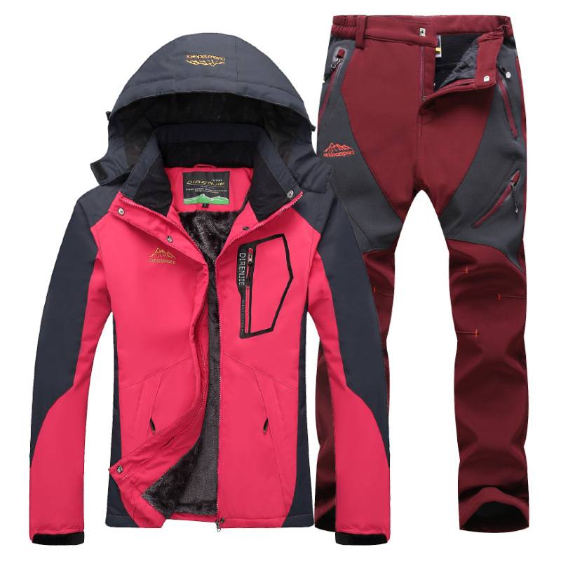 Women's Winter Skiing Waterproof Jackets and Pants Set - CTHOPER