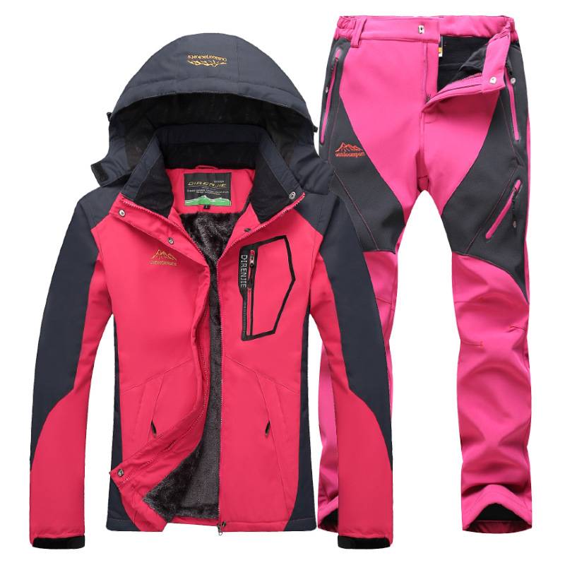 Women's Winter Skiing Waterproof Jackets and Pants Set - CTHOPER